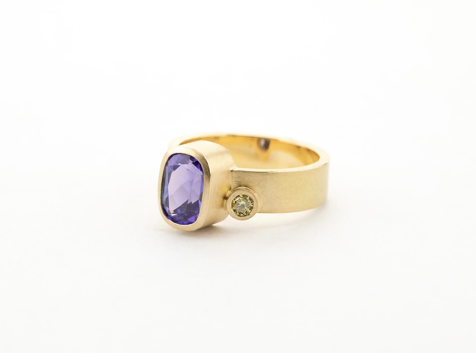 Ring, Tansanit, Brillant, 750/000 Gold