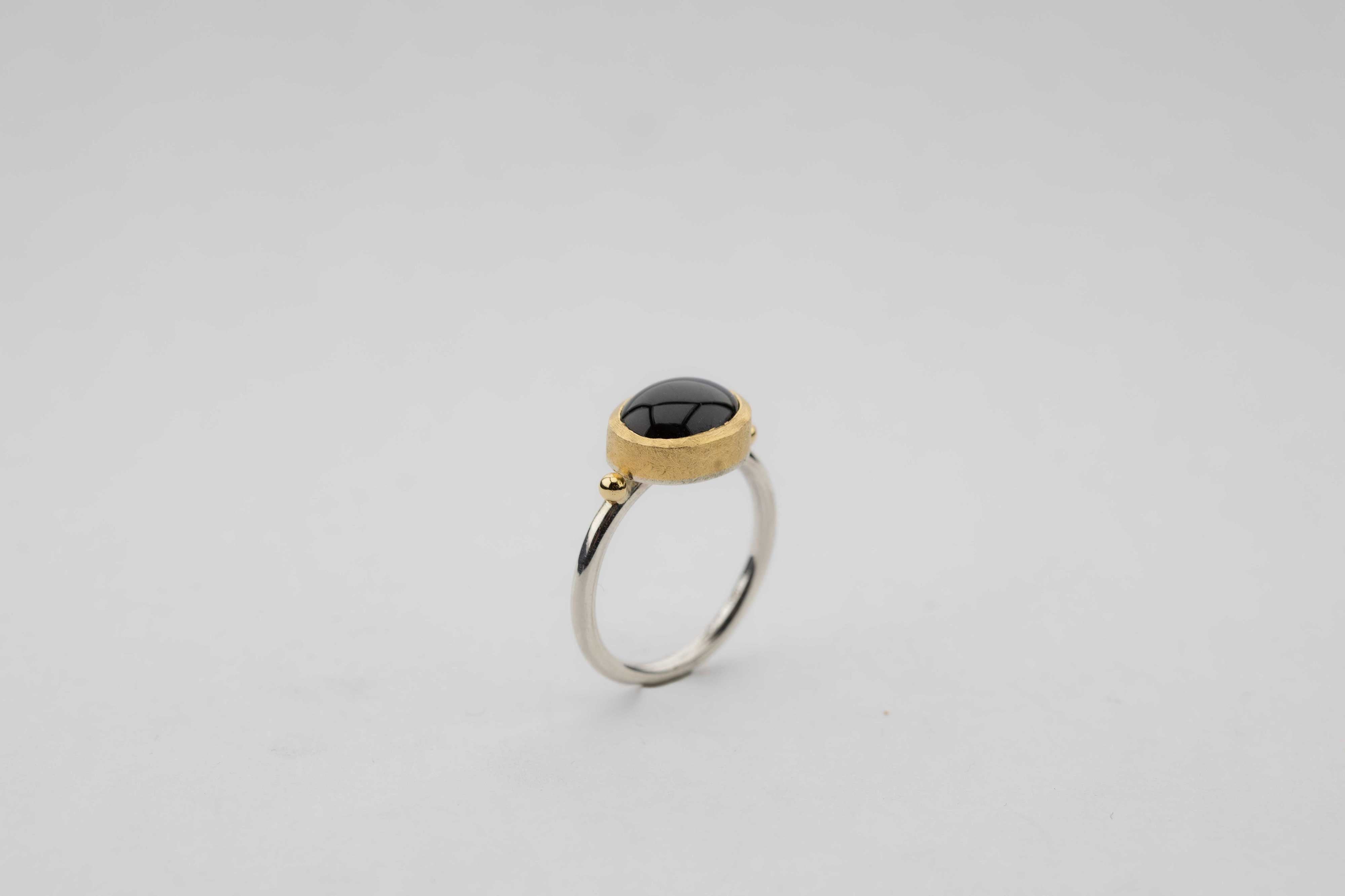 Ring Labradorit, Silber & Gold