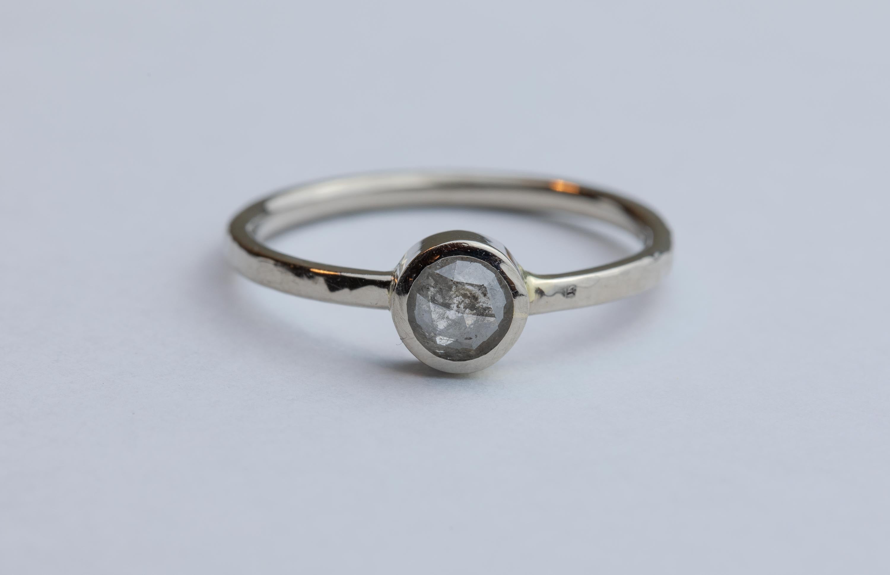 Ring, Diamant-Rose, 585/000 Weißgold